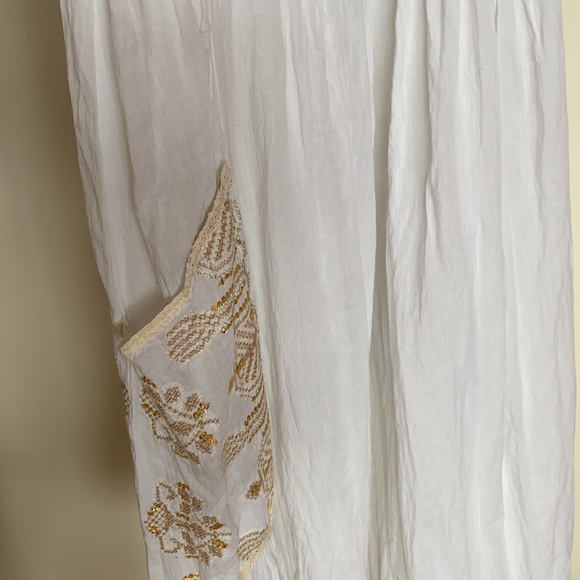 Rubyyaya white cotton maxi dress with embroidery - Picture 6 of 7